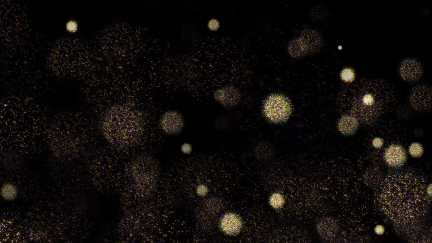 Loop glow firework particles falling down animation on black abstract background for your event, VJ, concert, title, trailer, presentation show.  