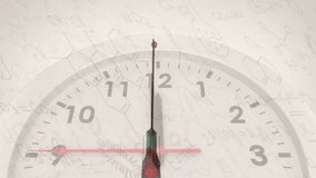 Animation of syringe and clock over chemical formula on white background. Time, medicine, science and digital interface concept digitally generated video. - Powered by Shutterstock - Get 15% off with code: PIKWIZARD15