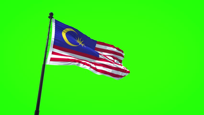Malaysia Flag Green Screen with 4K Resolution