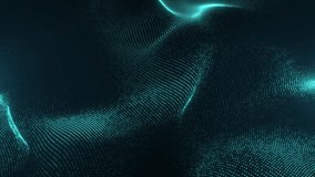 Abstract glowing wave from of particles and dots moves on a blue background, big data visualization, futuristic and digital background, 3D, 4K, seamless loop	 - Powered by Shutterstock - Get 15% off with code: PIKWIZARD15