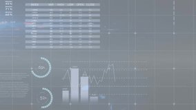 Animation of world map over financial data processing on grey background. Global finances, business, computing and digital interface concept digitally generated video. - Powered by Shutterstock - Get 15% off with code: PIKWIZARD15