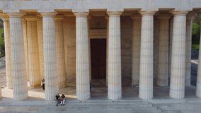 Architectural elements columns, frieze, pediment, of neoclassical temple. Canova temple of Possagno. Greek style architecture and colonnade. - Powered by Shutterstock - Get 15% off with code: PIKWIZARD15