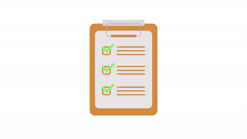 Checklist Is Ready For Your To-Do List, This clipboard motion icon is a versatile and eye-catching addition to any project, perfect for representing task management, productivity, and achievement. - Powered by Shutterstock - Get 15% off with code: PIKWIZARD15