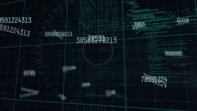 Animation of financial data processing over grid on dark background. Global finance, business, connections, computing and data processing concept digitally generated video. - Powered by Shutterstock - Get 15% off with code: PIKWIZARD15