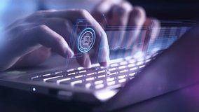 A laptop screen shows a close-up of hands working with artificial intelligence. - Powered by Shutterstock - Get 15% off with code: PIKWIZARD15