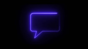 Neon speech bubbles in bright neon lights animation. Glowing neon chat icons and message box animations. - Powered by Shutterstock - Get 15% off with code: PIKWIZARD15