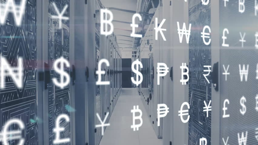 Animation of currency symbols and data processing over computer servers. Global business, connections, cloud computing and data processing concept digitally generated video. - Powered by Shutterstock - Get 15% off with code: PIKWIZARD15