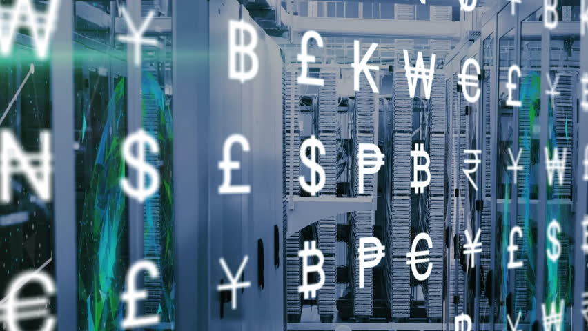 Animation of currency symbols and data processing over computer servers. Global business, connections, cloud computing and data processing concept digitally generated video. - Powered by Shutterstock - Get 15% off with code: PIKWIZARD15
