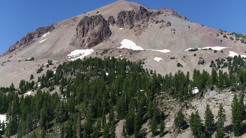 Lassen Volcanic National Park Lassen Peak Telephoto Time Lapse Tilt Up California USA