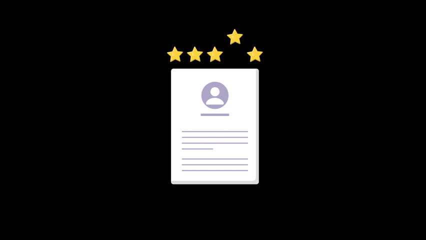 Animated 5 Star Resume Video - Transparent