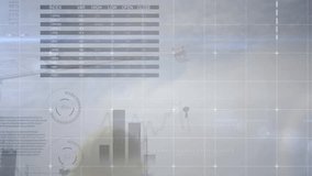 Animation of financial data processing over caucasian male architect and construction site. Global development, business, connections, computing and data processing concept digitally generated video. - Powered by Shutterstock - Get 15% off with code: PIKWIZARD15