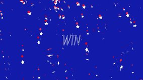 Animation of you win text over retro speech bubble, You win text animation over black background with glowing circles. Winner celebration text gold written text animation with colorful particle rippon - Powered by Shutterstock - Get 15% off with code: PIKWIZARD15