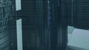 Animation of data processing and diagrams over server room. Global business and digital interface concept, digitally generated video. - Powered by Shutterstock - Get 15% off with code: PIKWIZARD15