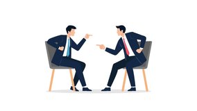 Businessman colleagues arguing and conflict in work disagreement cartoon animation video - Powered by Shutterstock - Get 15% off with code: PIKWIZARD15