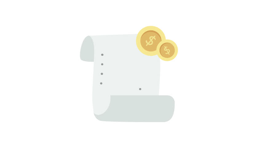 Invoice Icon Animation 4K Looping Transparant Illustration Vector
