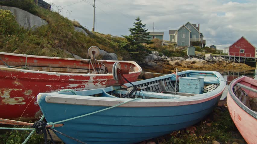 Beautiful Cinematic View Of The Picturesque Fishing Village Of Peggy