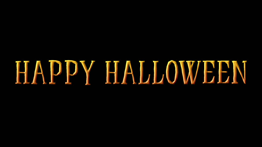 Happy Halloween Text Animation, Happy Halloween Lettering Animated. Isolated on Transparent Background with Alpha Channel Quicktime ProRes 4444. 4K Ultra HD Video Motion Graphic Animation.