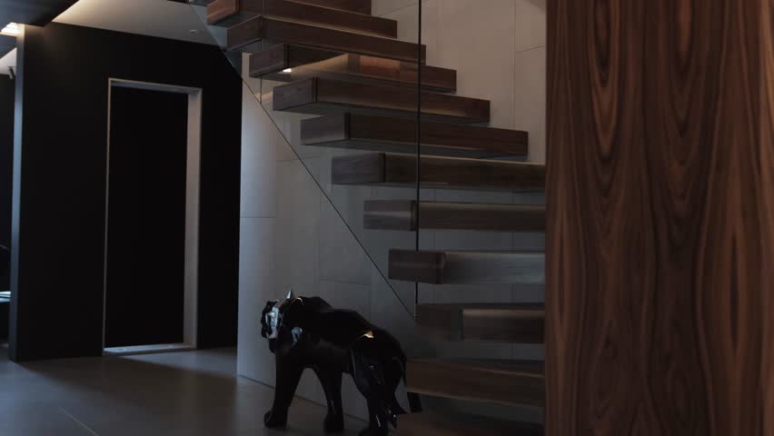 A Modern Minimalist Staircase that Features a Sleek and Stylish Design with Elegant Elements