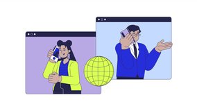 Digital employees communication global 2D animation. Customer service 4K video motion graphic. Consultation international call making animated characters cartoon flat concept, white background - Powered by Shutterstock - Get 15% off with code: PIKWIZARD15