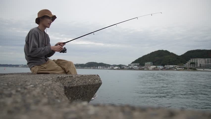 Man fishing in the sea
