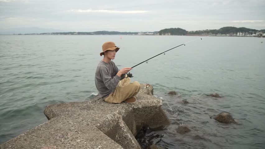 Man fishing in the sea
