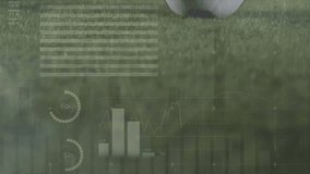 Animation of financial data processing over african american male football player. Finances, sports and digital interface concept digitally generated video. - Powered by Shutterstock - Get 15% off with code: PIKWIZARD15