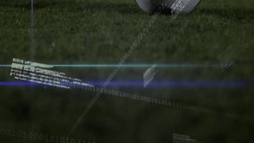 Animation of financial data processing over african american male football player. Finances, sports and digital interface concept digitally generated video. - Powered by Shutterstock - Get 15% off with code: PIKWIZARD15