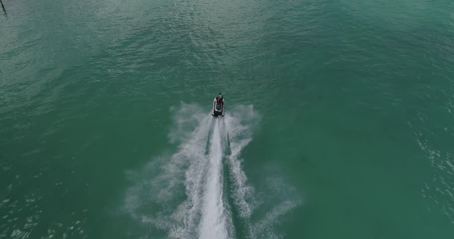 jetski in bahamas on the blue sea