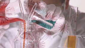 Animation of virus cells over caucasian female scientist working in lab. Science, medicine and pandemic concept digitally generated video. - Powered by Shutterstock - Get 15% off with code: PIKWIZARD15