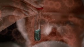 Animation of virus cells over caucasian female scientist working in lab. Science, medicine and pandemic concept digitally generated video. - Powered by Shutterstock - Get 15% off with code: PIKWIZARD15
