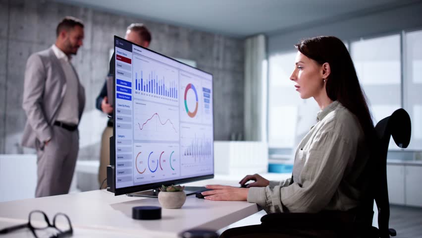 KPI Business Analytics Data Dashboard. Analyst Using Computer - Powered by Shutterstock - Get 15% off with code: PIKWIZARD15