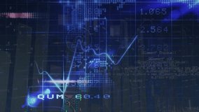 Animation of financial data processing over world map on dark background. Global connections, computing and data processing concept digitally generated video. - Powered by Shutterstock - Get 15% off with code: PIKWIZARD15