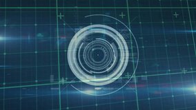 Animation of clock, data processing over scope scanning. Global connections, computing and data processing concept digitally generated video. - Powered by Shutterstock - Get 15% off with code: PIKWIZARD15