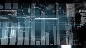 Animation of data processing over statistics on black background. Global connections, computing and data processing concept digitally generated video. - Powered by Shutterstock - Get 15% off with code: PIKWIZARD15