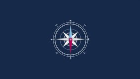 Animated compass 4K video. Flat Animated Icon on dark blue Background. Directional compass Pointing to Balance Motion Graphic 60 fps Animation on chroma key - Powered by Shutterstock - Get 15% off with code: PIKWIZARD15