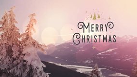Animation of merry christmas text over winter scenery. Technology, celebration and digital interface concept digitally generated video. - Powered by Shutterstock - Get 15% off with code: PIKWIZARD15