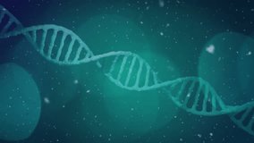 Animation of dna strand over snow falling. Science, technology and digital interface concept digitally generated video. - Powered by Shutterstock - Get 15% off with code: PIKWIZARD15