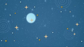 Frohe Weihnachten text animation over snowy winter landscape with stars and trees. Christmas, holiday, festive, greeting, wishes, celebration - Powered by Shutterstock - Get 15% off with code: PIKWIZARD15