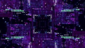 Digital hologram technology animation, futuristic HUD background perfect for opening motion graphics about technology, cyberspace, cyberpunk, chip connections, and computing processes. - Powered by Shutterstock - Get 15% off with code: PIKWIZARD15