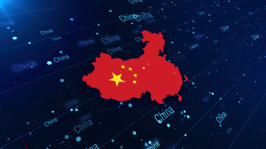 China Map Displaying On A Modern Dark Background