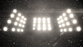 Red wooden sign with snow over falling snowflakes animation and bright lights. Christmas, winter, holiday, festive, snowfall, decoration - Powered by Shutterstock - Get 15% off with code: PIKWIZARD15