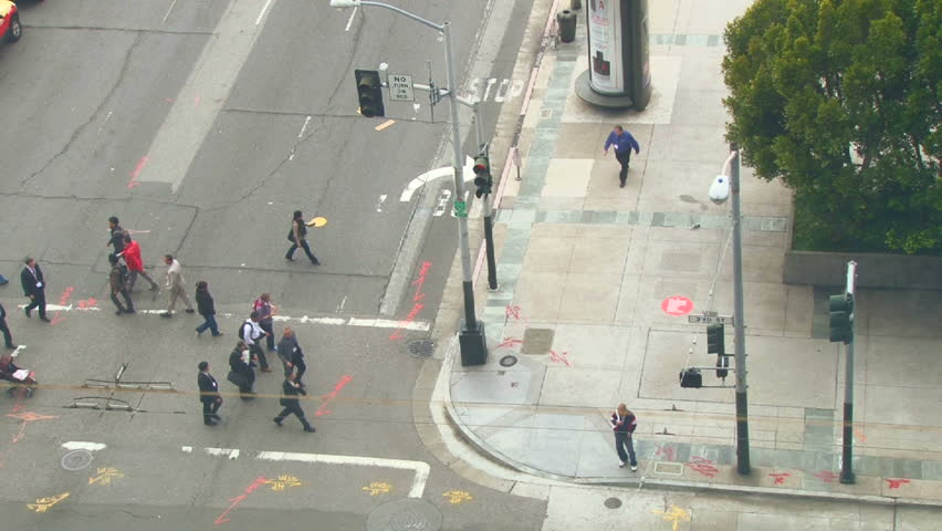 SAN FRANCISCO, CALIFORNIA - CIRCA 2012: Traffic and pedestrians downtown at