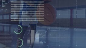 Animation of financial data processing over biracial african american basketball player. Global finances, sports and digital interface concept digitally generated video. - Powered by Shutterstock - Get 15% off with code: PIKWIZARD15
