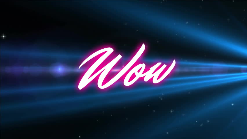 Animation of pink wow text over light spots and trails on black background. Social media, communication, light and colours concept digitally generated video. - Powered by Shutterstock - Get 15% off with code: PIKWIZARD15
