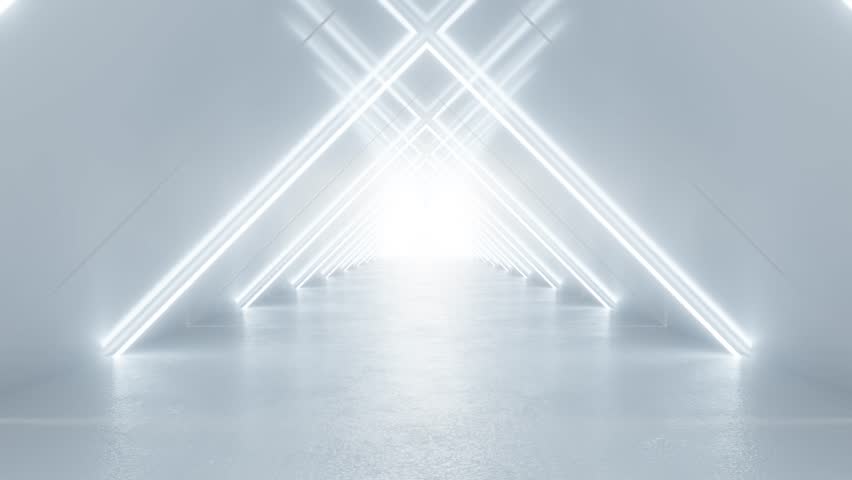 white tunnel endless camera pan animation seamless 4k 60fps