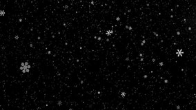 Animation of snow flakes falling over glowing spots on black background. Winter, christmas, festivity, celebration and tradition concept digitally generated video. - Powered by Shutterstock - Get 15% off with code: PIKWIZARD15