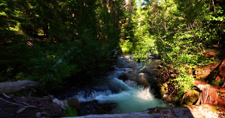 Cinematic Oregon Crater Lake River Aerial Drone