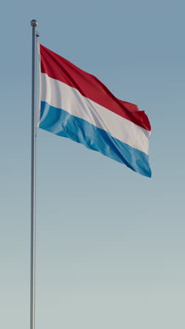 Luxembourg Luxembourg City Flag Vertical Cinematic Realistic Waving Zoom Loop