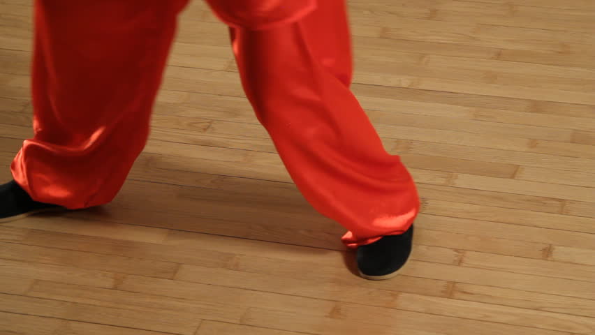 female martial artists in the room - legs closeup