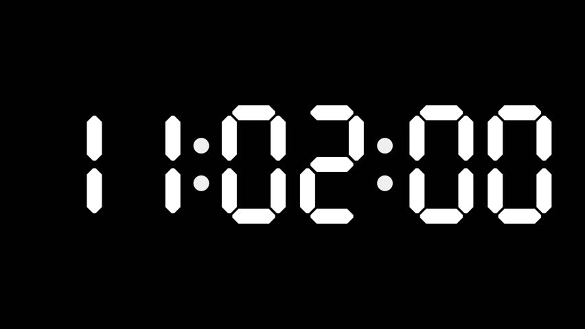 11:02 - 60 Second Full-Screen Countdown Timer with 7-Segment Display | 11:02 AM (Eleven O'Clock Two Minutes) | Eleven O'Clock, Two Minutes